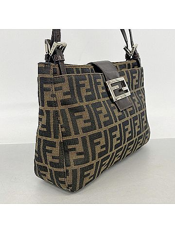 Fendi Fendi Zucca Nylon Canvas Shoulder Bag, Brown, Women's (view 2)