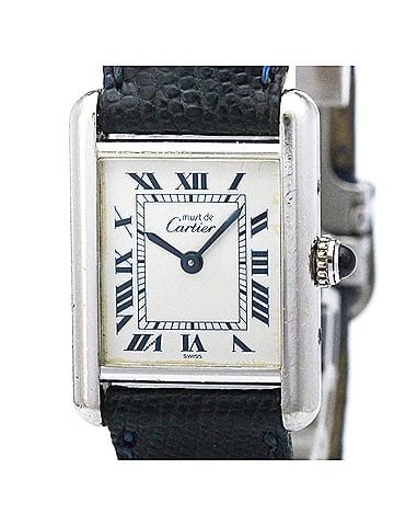 Cartier CARTIER Must Tank Silver 925 Leather Quartz Ladies Watch W1001565 (view 1)