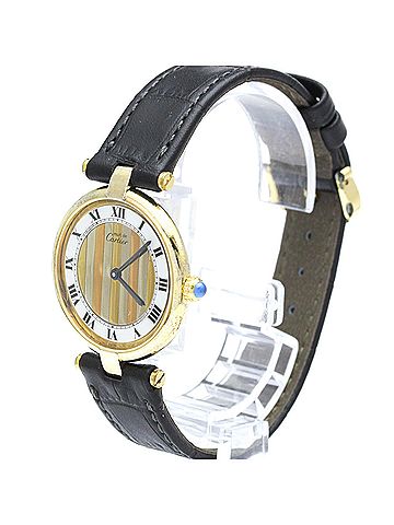 Cartier CARTIER Must Vendome Gold Plated Leather Quartz Unisex Watch 590003 (view 2)