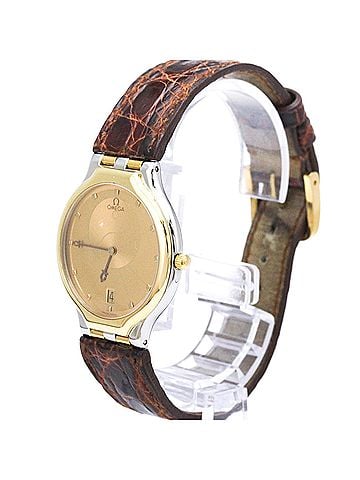 Omega OMEGA De Ville Symbol K18 Gold Steel Leather Quartz Watch 396.1016 (view 2)