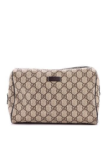 Gucci Zip Toiletry Case GG Coated Canvas Small (view 1)