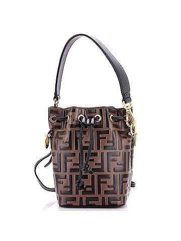 Fendi Mon Tresor Bucket Bag Zucca Embossed Leather Mini (view 1)