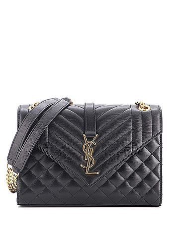 Saint Laurent Classic Monogram Envelope Satchel Mixed Matelasse Leather Medium (view 1)