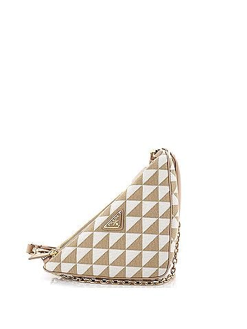 Prada Double Symbole Triangle Bag Leather and Jacquard Mini (view 1)