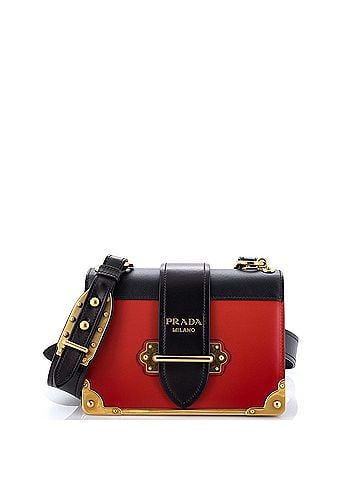 Prada Cahier Crossbody Bag Leather and Saffiano Leather Small (view 1)