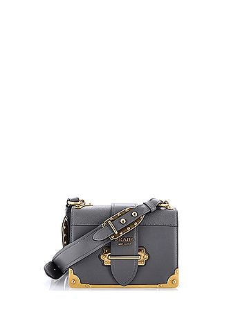 Prada Cahier Crossbody Bag Leather and Saffiano Leather Small (view 1)