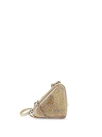 Prada Triangle Double Pouch Crossbody Crystal Embellished Satin Mini (view 1)