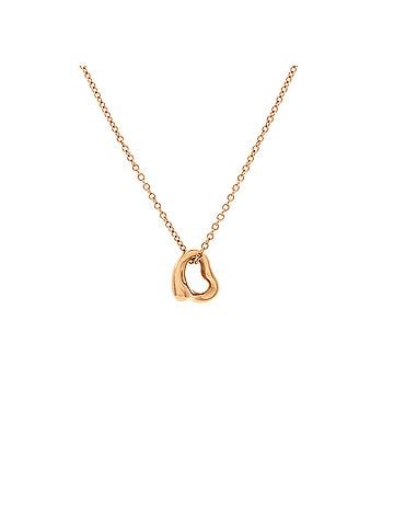 Tiffany & Co. Elsa Peretti Open Heart Pendant Necklace 18K Rose Gold 7mm (view 1)
