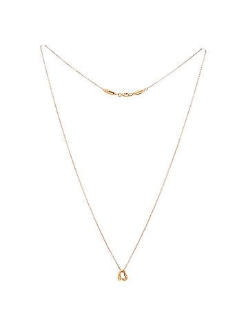 Tiffany & Co. Elsa Peretti Open Heart Pendant Necklace 18K Rose Gold 7mm (view 2)