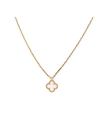 Van Cleef & Arpels Sweet Alhambra Pendant Necklace 18K Yellow Gold and Mother of Pearl (view 1)