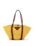 Prada 100% Raffia Tan Basket Tote Woven Raffia with Leather Medium One size - photo 1