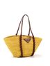 Prada 100% Raffia Tan Basket Tote Woven Raffia with Leather Medium One size - photo 3