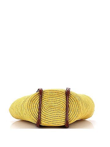 Prada Basket Tote Woven Raffia with Leather Medium (view 2)