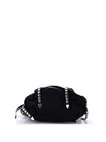 Prada New Vela Flap Messenger Bag Tessuto with Studded Leather Medium (view 2)