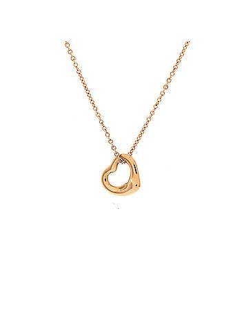 Tiffany & Co. Elsa Peretti Open Heart Pendant Necklace 18K Rose Gold 11mm (view 1)