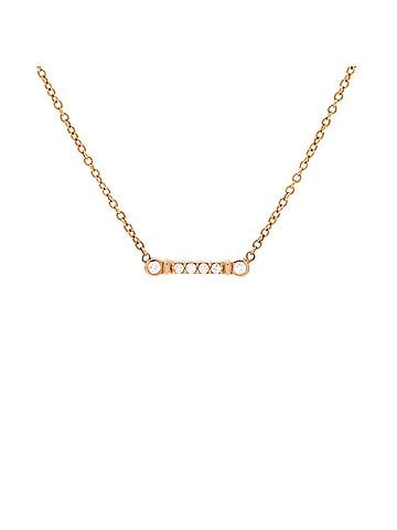 Tiffany & Co. Fleur de Lis Key Bar Pendant Necklace 18K Rose Gold and Diamonds (view 1)