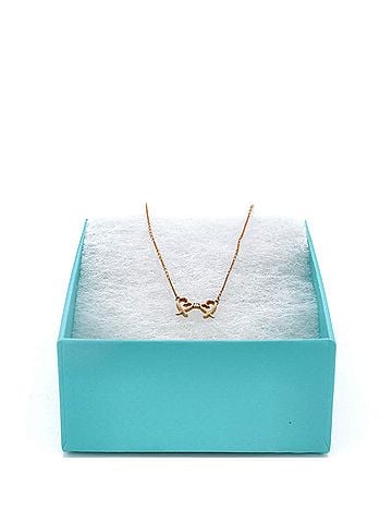 Tiffany & Co. Double Loving Heart Pendant Necklace 18K Rose Gold with Diamond (view 2)