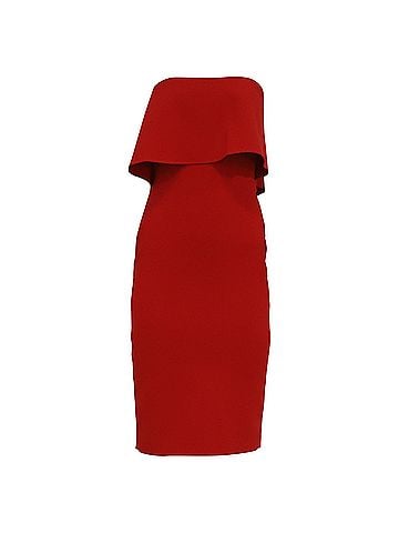 Likely Likely Driggs Strapless Midi Dress in Red Polyester (view 1)