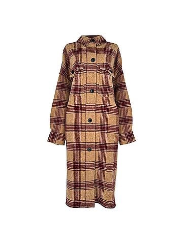 Isabel Marant Isabel Marant Etoile Checked Button-Down Coat in Multicolor Wool (view 1)