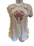 Affliction Gray Short Sleeve Blouse Size S - photo 1
