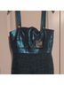 St. John Blue Green Black Cocktail Dress Size 8 - photo 4