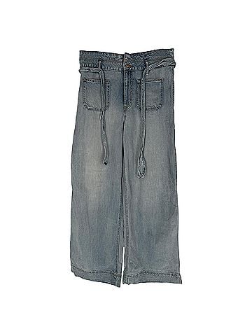 Ralph Lauren Lauren Ralph Lauren Tie-Waist Wide-Leg Jeans in Blue Cotton (view 1)