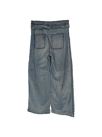 Ralph Lauren Lauren Ralph Lauren Tie-Waist Wide-Leg Jeans in Blue Cotton (view 2)