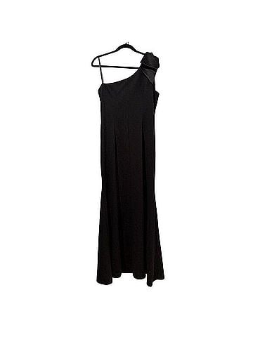Eliza J Satin Bow One Shoulder Formal Gown Cocktail Dress (view 2)