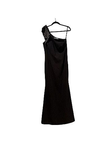 Eliza J Satin Bow One Shoulder Formal Gown Cocktail Dress (view 1)