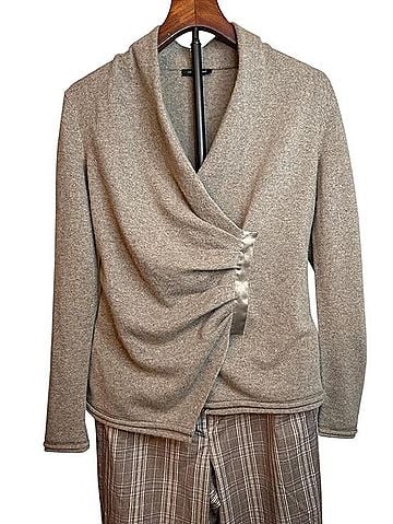 Lafayette 148 New York Cashmere Wrap Sweater Cashmere Pullover Sweater (view 1)