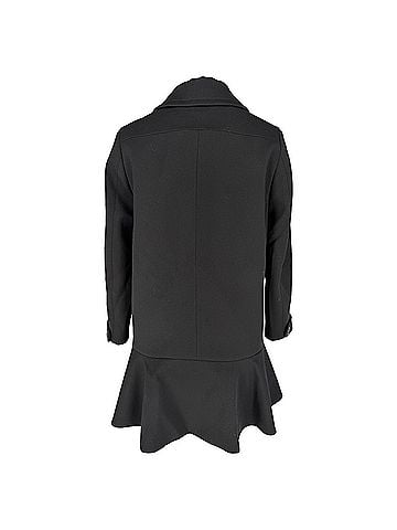 Miu Miu Miu Miu Vintage 2006 Double-Breasted Coat Flared Ruffle Hem in Black Wool (view 2)