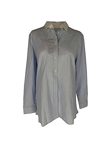 Burberry Burberry Striped Button-Down Shirt in Blue Cotton (view 1)