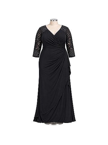 Alex Evenings Lace long sleeve jersey Cocktail Dress (view 1)