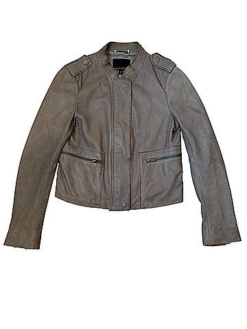 Banana Republic grey lamb skin moto Leather Jacket (view 1)