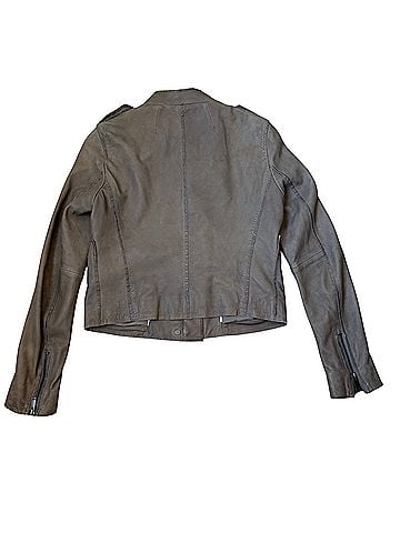 Banana Republic grey lamb skin moto Leather Jacket (view 2)