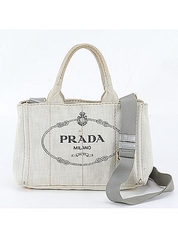 Prada Prada Canapa Triangle Logo 2-Way Shoulder Bag, Crossbody Handbag, Tote Bag for Women (view 1)