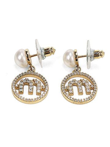 Miu Miu Miu Miu MIUMIU (OUTLET) Miu Outlet Earrings 5JO647 2DAM Women's Gold (view 1)
