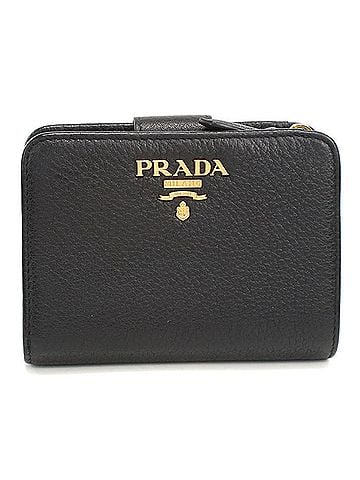 Prada PRADA bi-fold wallet 1ML018 Daino color women's black (view 1)