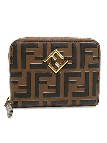 Fendi FENDI Bi-fold Wallet 8M0508 FF Diamond Women's Brown (view 1)