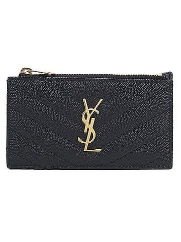 Saint Laurent SAINT LAURENT Saint Laurent Wallet/Coin Case 607915 Fragment Business Card Holder/Card Cassandra Women's Black (view 1)