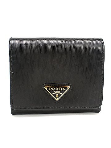 Prada PRADA Prada Tri-fold Wallet for Women, Black (view 1)