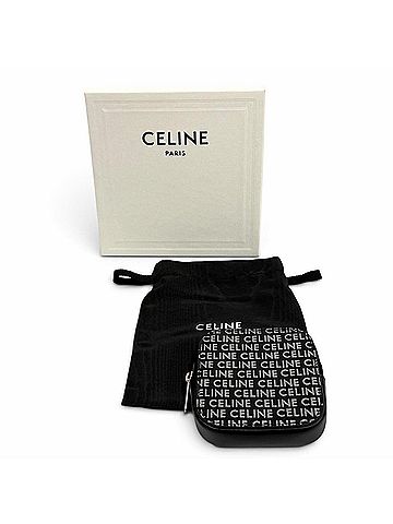 Céline CELINE 10K743FGH.38SI Logo Pattern Square Purse Leather Wallet/Coin Case Black Silver Made in Italy Women's Comes with Box and Dust Bag (view 2)