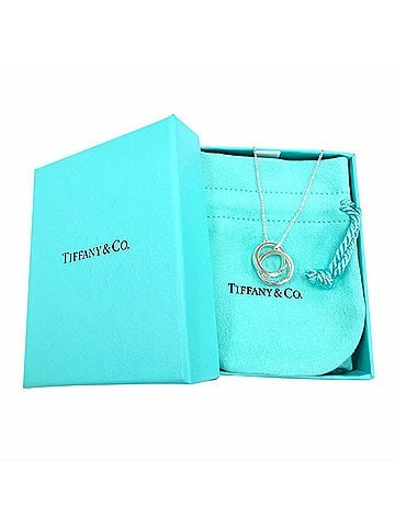 Tiffany & Co. TIFFANY&amp;Co. Tiffany 1837 Interlocking Circle Pendant Necklace AG925 Silver, Weight 4.2g, Women's, with Box and Dust Bag. (view 2)