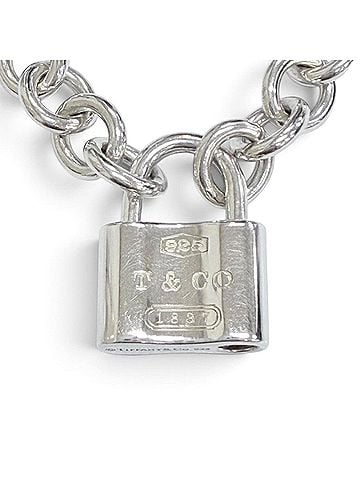 Tiffany & Co. TIFFANY&amp;Co. Tiffany 1837 Lock Cadena Necklace Choker Accessory, 925 Silver, Weight 44g, Women's (view 1)