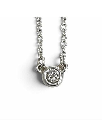 Tiffany & Co. TIFFANY&amp;Co. Tiffany &amp; Co. Elsa Peretti Diamond by the Yard Single Pendant, 925 Sterling Silver, Frame Diameter: 3.1mm, Necklace, Weight: 1.5g, Women's, Comes with Box and Dust Bag. (view 1)