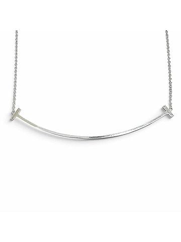 Tiffany & Co. TIFFANY&amp;Co. Tiffany T Smile Large Pendant Necklace, AG925 Sterling Silver, Made in Italy, Weight: 2.8g, Women's. (view 1)