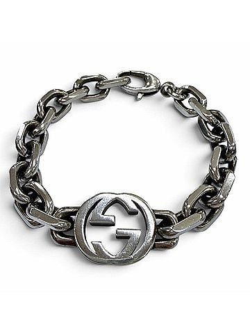 Gucci GUCCI 627068 AG925 Interlocking G Bracelet, Silver, Size 17, Made in Italy, Weight 44.2g, Men's/Women's Accessory, Comes with Box and Dust Bag. (view 1)