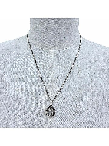 Gucci GUCCI 455535 AG925 Interlocking G Arabesque Necklace, Silver, Made in Italy, Weight 7.3g, Women's. (view 2)