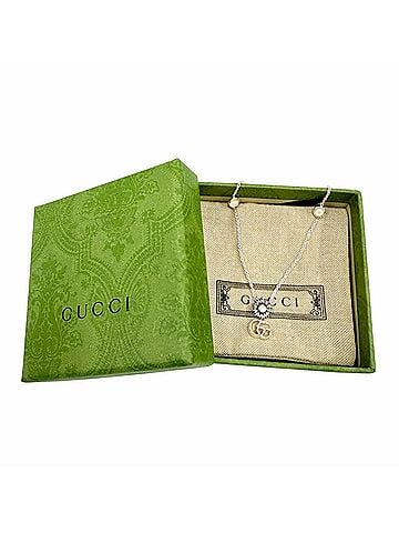 Gucci GUCCI Double G Necklace, AG925 Sterling Silver, Mother-of-Pearl, Made in Italy, Weight 7.0g, Women's, Comes with Box and Dust Bag. (view 2)