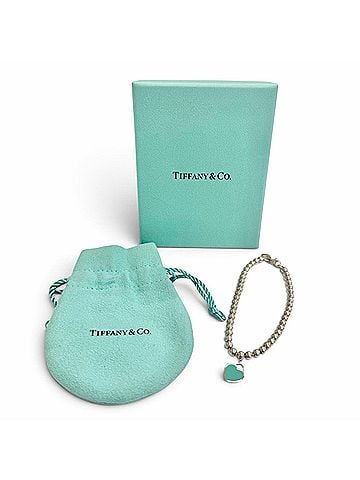 Tiffany & Co. TIFFANY&amp;Co. Return to Tiffany Mini Heart Tag Bead Bracelet, AG925 Silver, Blue, Women's, with Box and Dust Bag. (view 2)